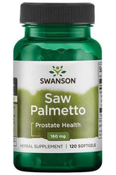 Swanson Saw Palmetto 160 mg Extract, 120 softgels, supports prostate health and hormonal balance.